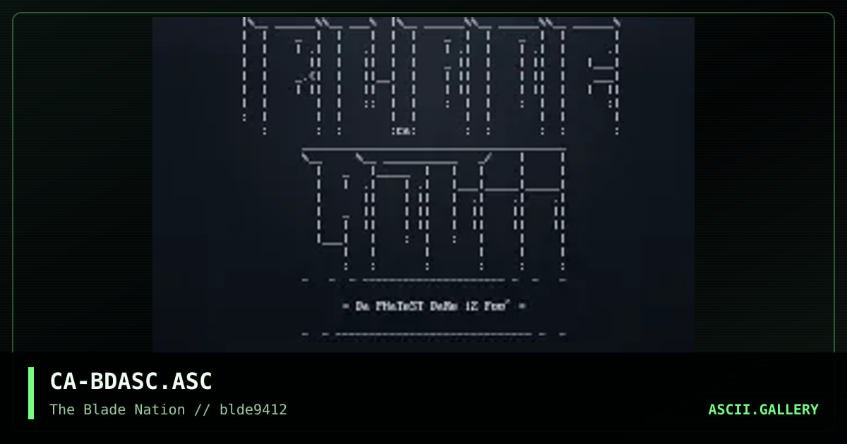 Blade Ascii Logo, by cable, 1994