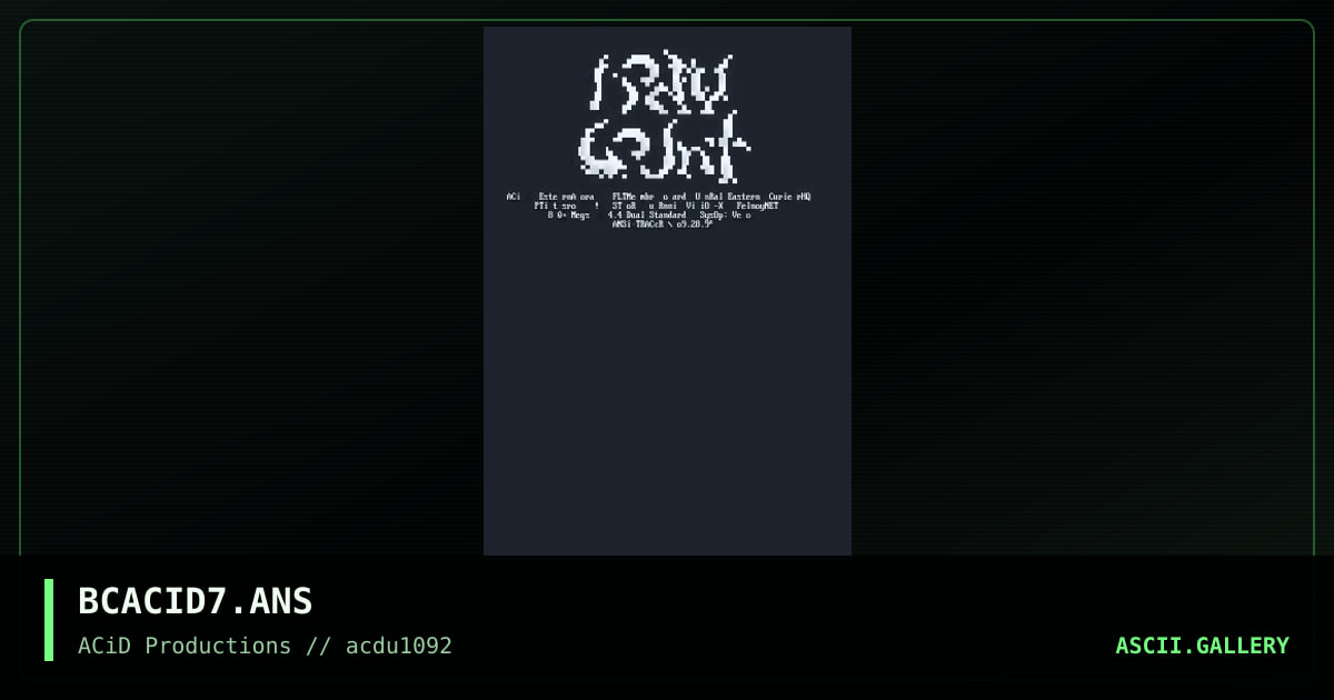BCACID7.ANS, by tracer, 1992