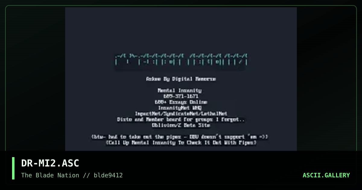 Mental Insanity Logo, by digital remorse, 1994
