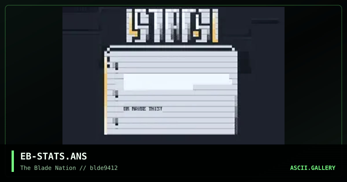 Stat Screen, by eight ball, 1994