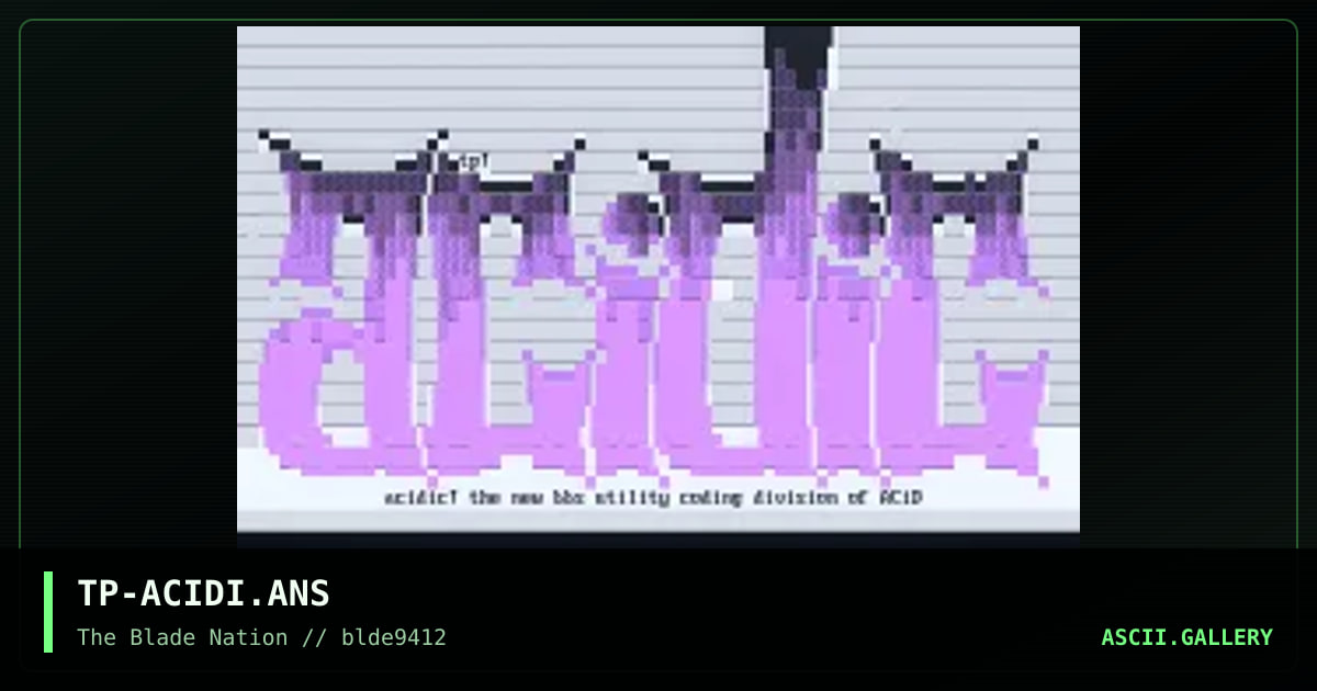 ACiDic Logo, by technophreak, 1994