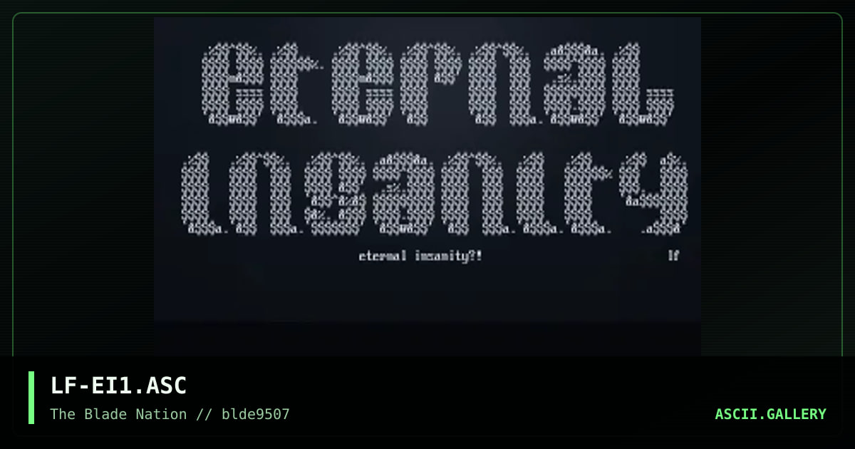 eternal insanity logo, by lucifer, 1995