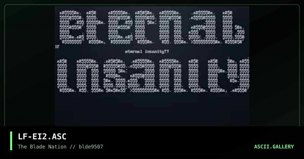 eternal insanity logo, by lucifer, 1995