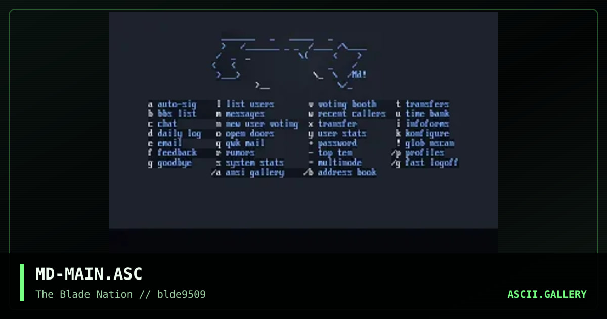 main menu, by meltdown, 1995