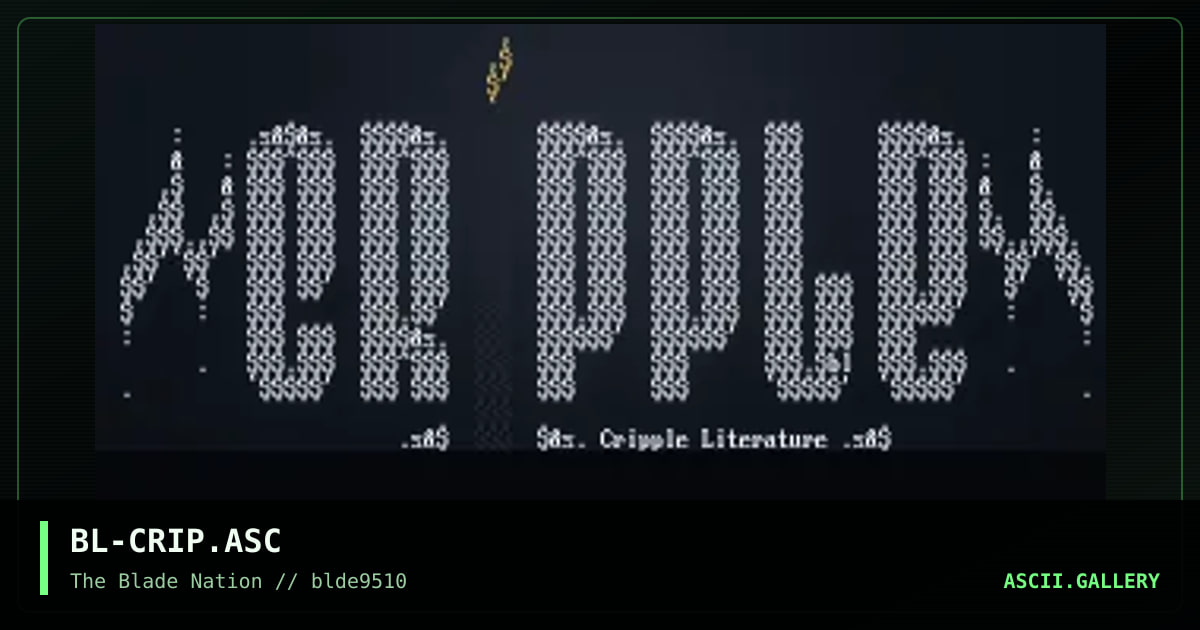 Cripple literature, by belial, 1995