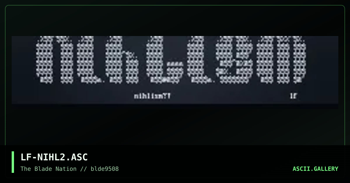 nihlism?!, by lucifer, 1995