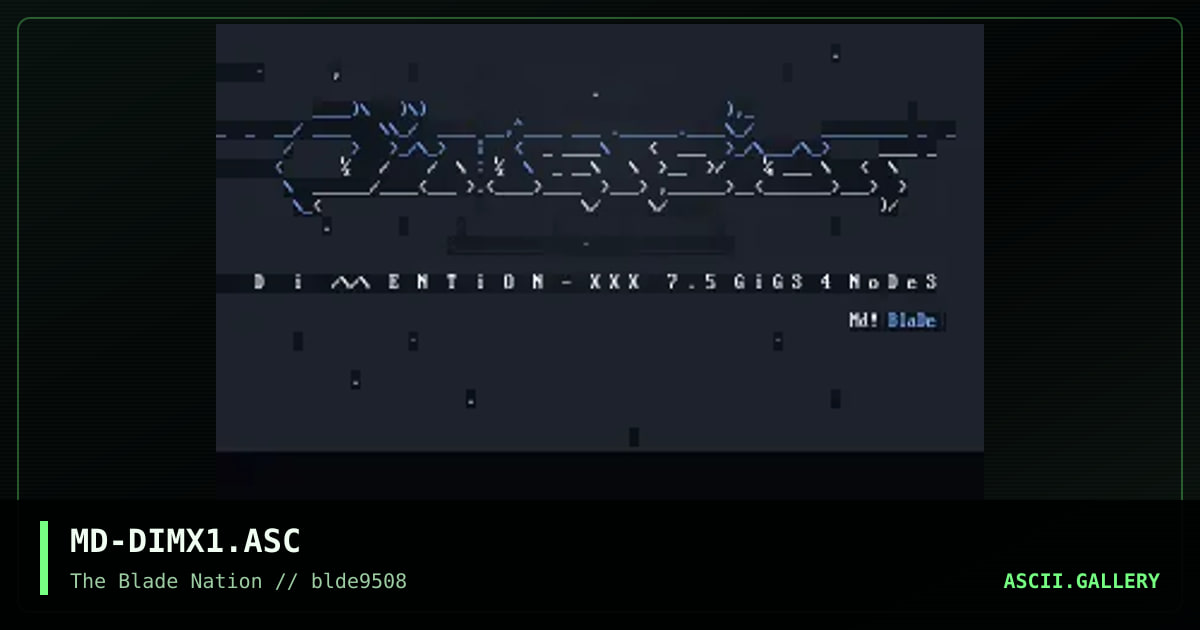dimension-xxx logo, by meltdown, 1995