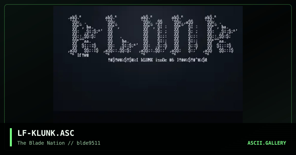 klunk zine!, by lucifer, 1995