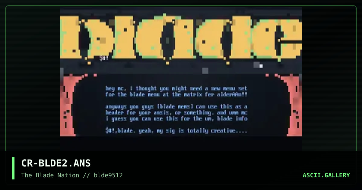 blade promo!, by scribble, 1995