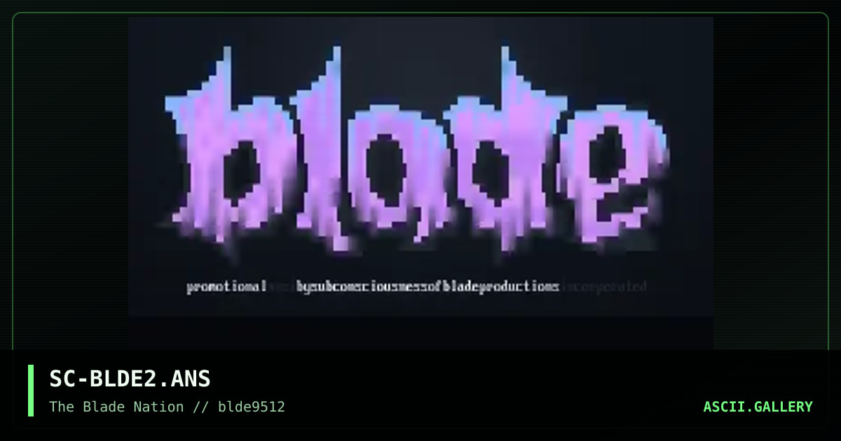 blade promo!, by subconsciousness, 1995