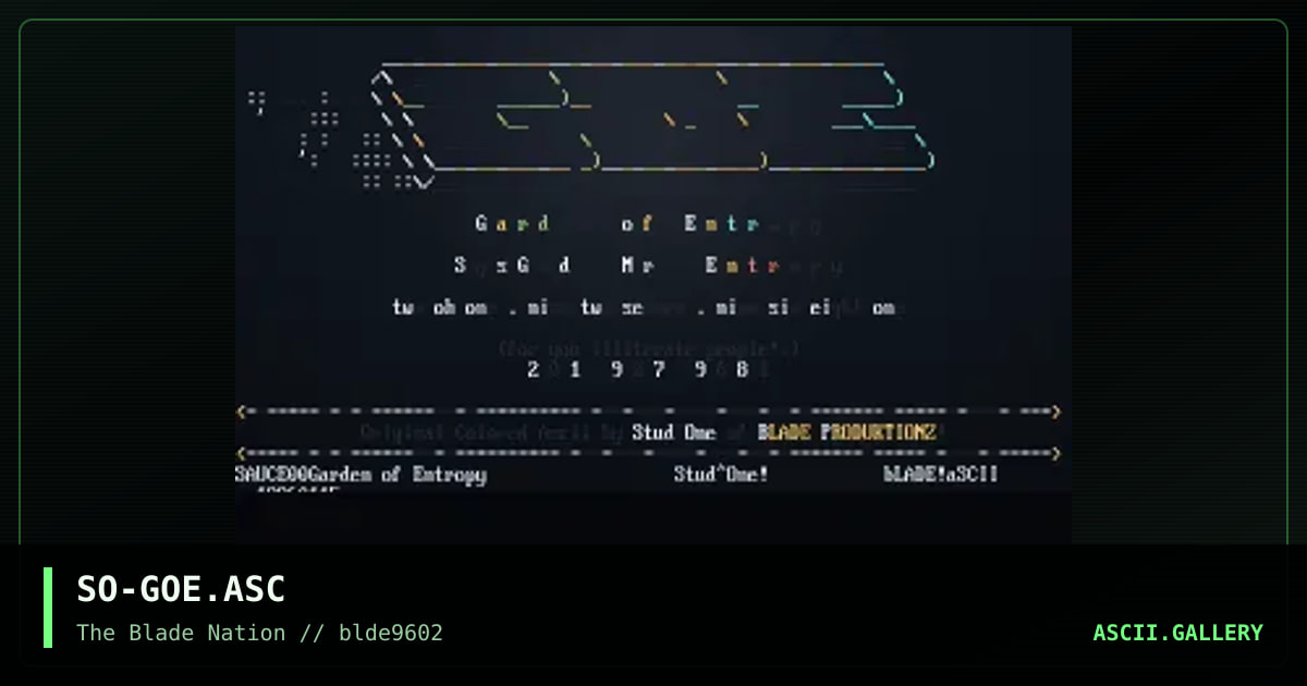 garden of entropy, by stud one, 1996