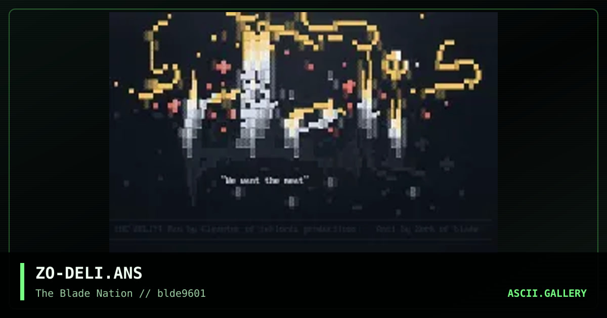 the deli fontage\0\0\0\0\0\0\0\0\0\0\0\0\0\0\0\0\0, by zork, 1996
