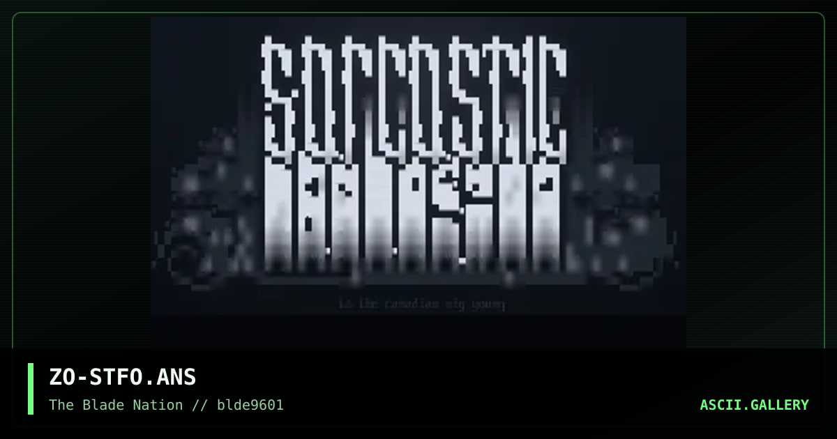 sarcastic toaster font, by zork, 1996