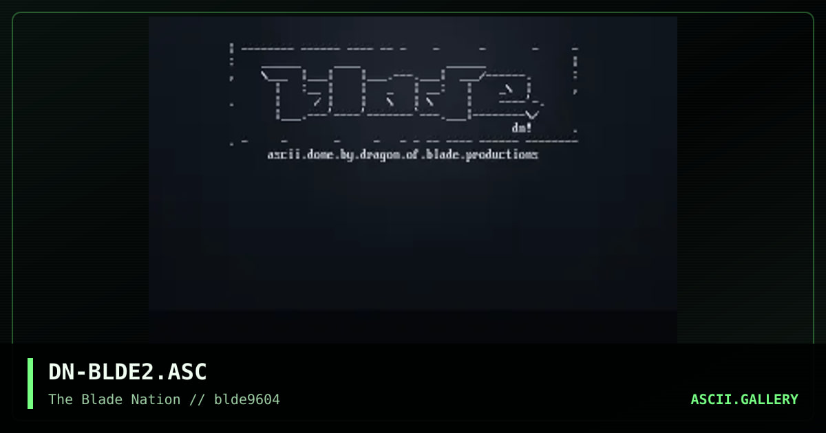 blade productions!, by dragon, 1996