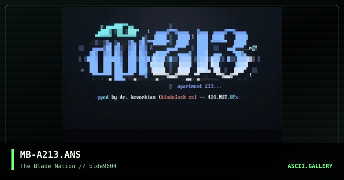 apartment 213, by metallic blood, 1996