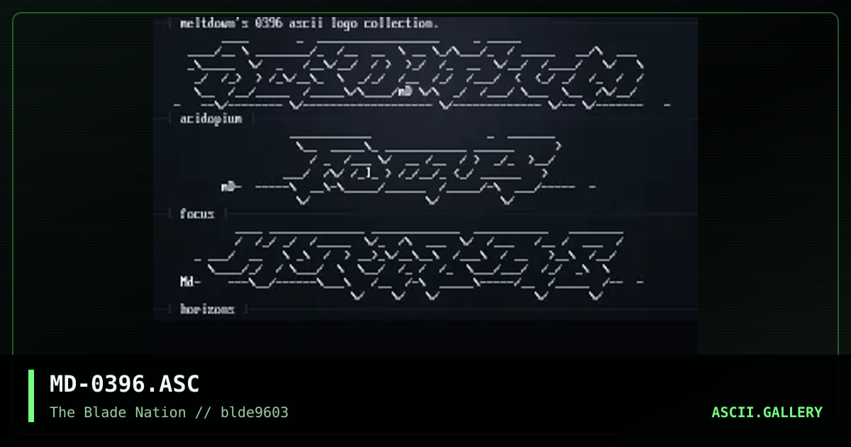 ascii logo collection, by meltdown, 1996