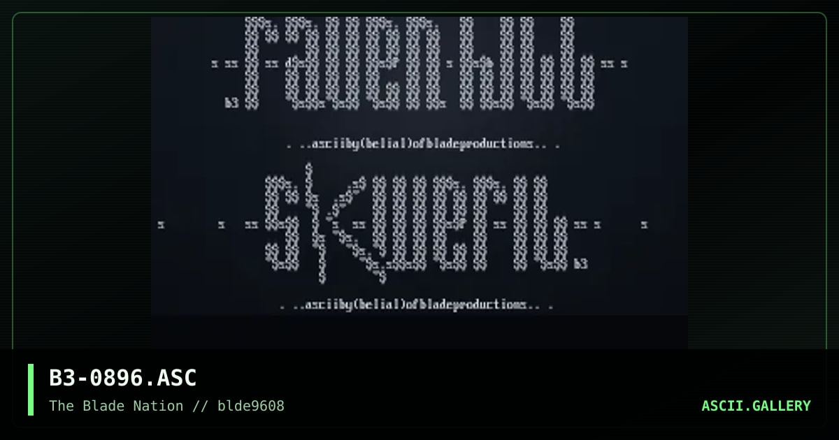 ascii collection, by belial, 1996
