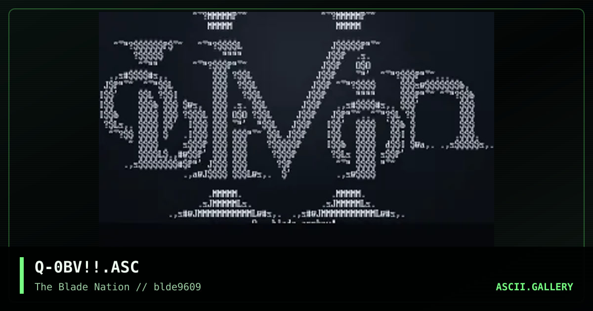 obvii ascii, by q blade, 1996