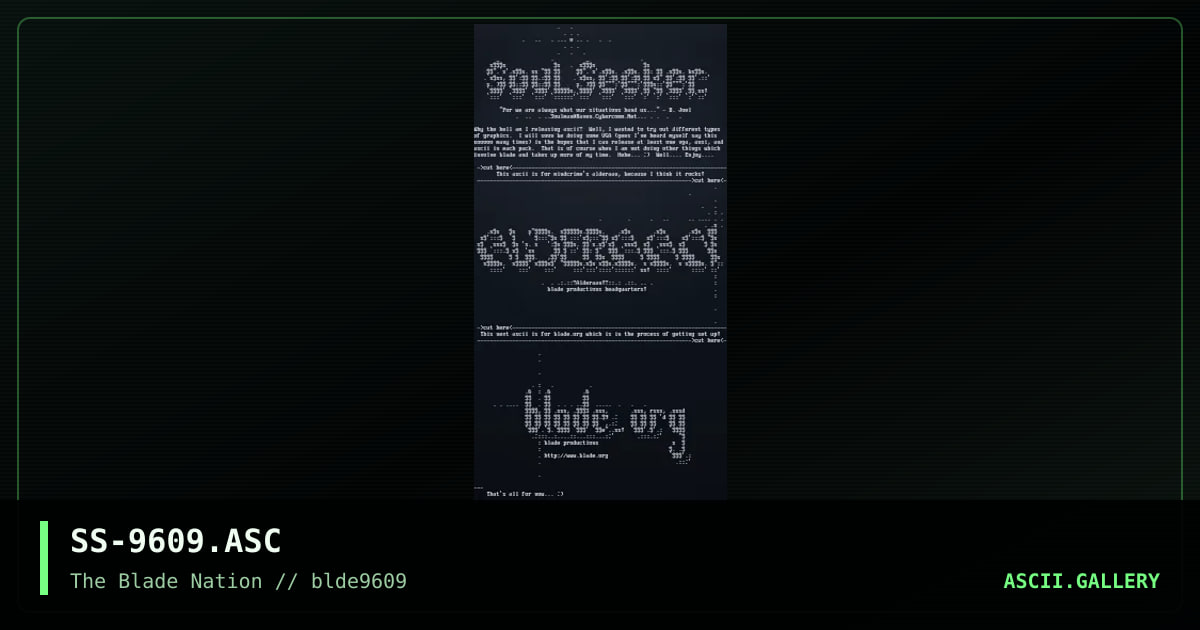 ascii collection, by soul seeker, 1996