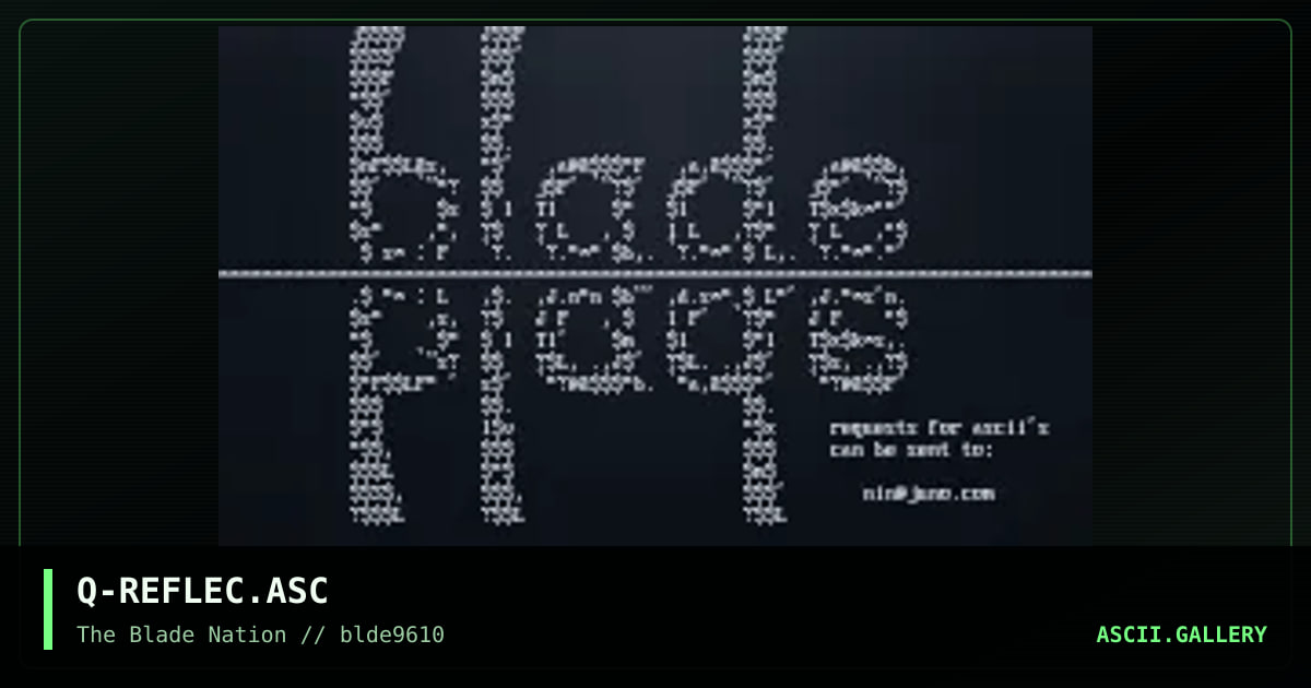 blade reflections, by q blade, 1996