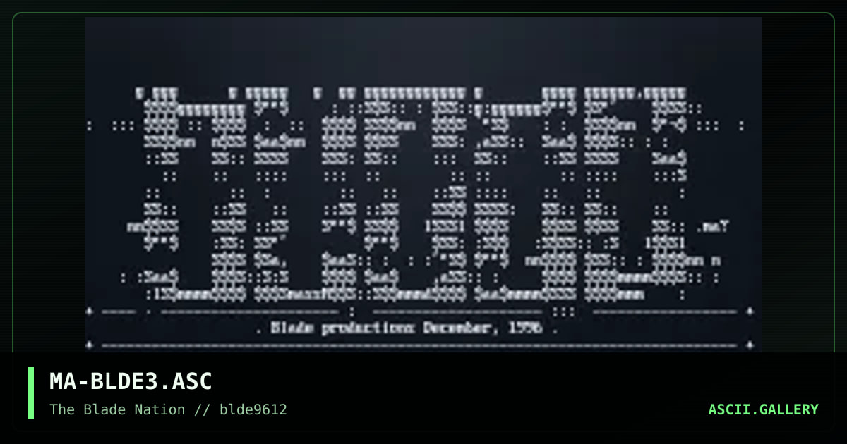 blade productions logo, by mass murderer, 1996