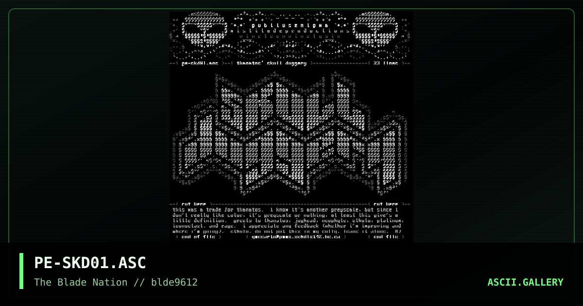 thanatos' skull duggery, by publius enigma, 1996