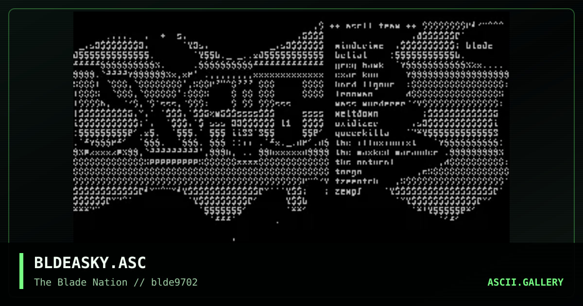 the blade ascii department, by the illusionist, 1997