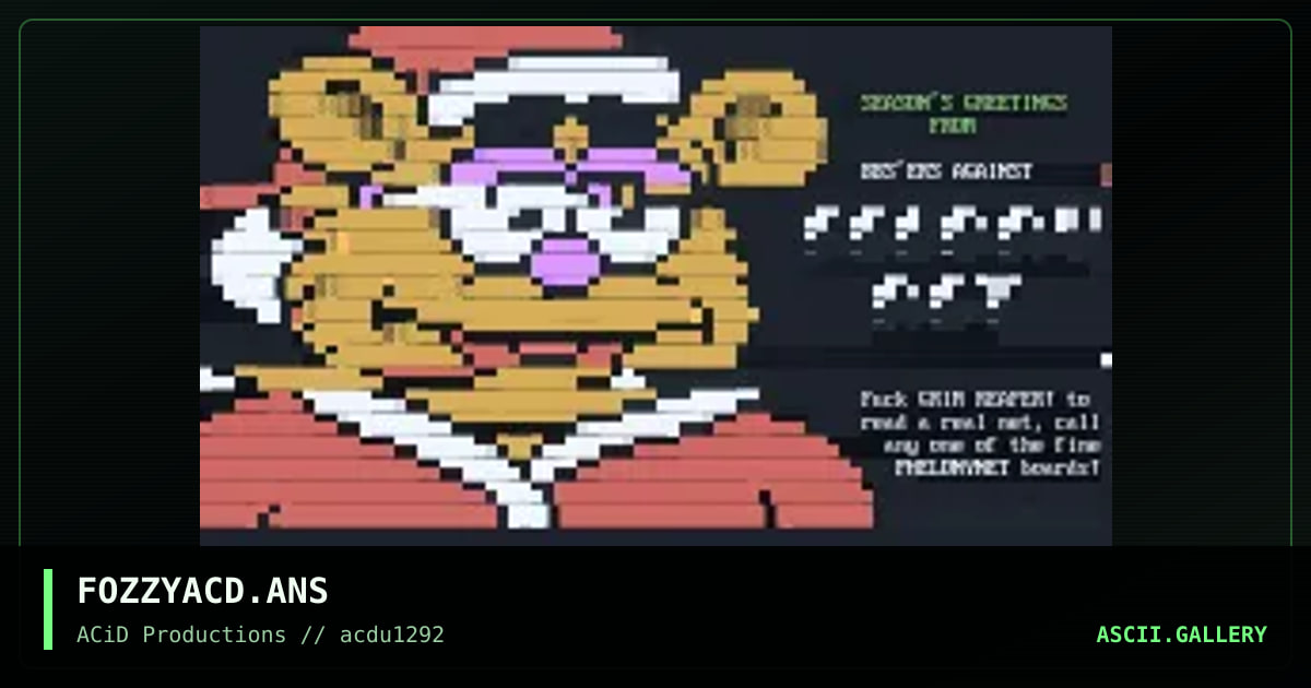 FOZZYACD.ANS, by black spyrit, 1992