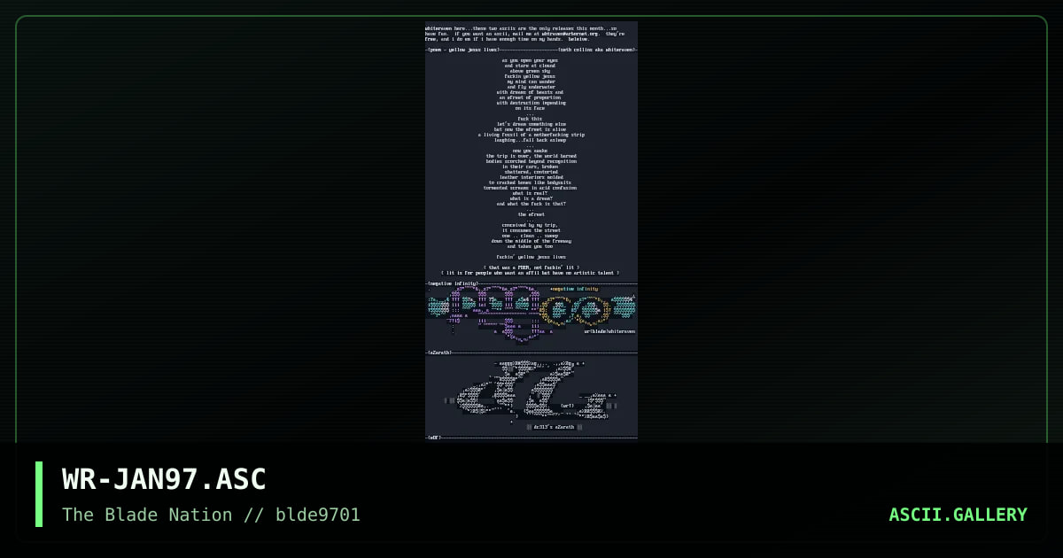 january97 ascii colly, by whiteraven, 1997