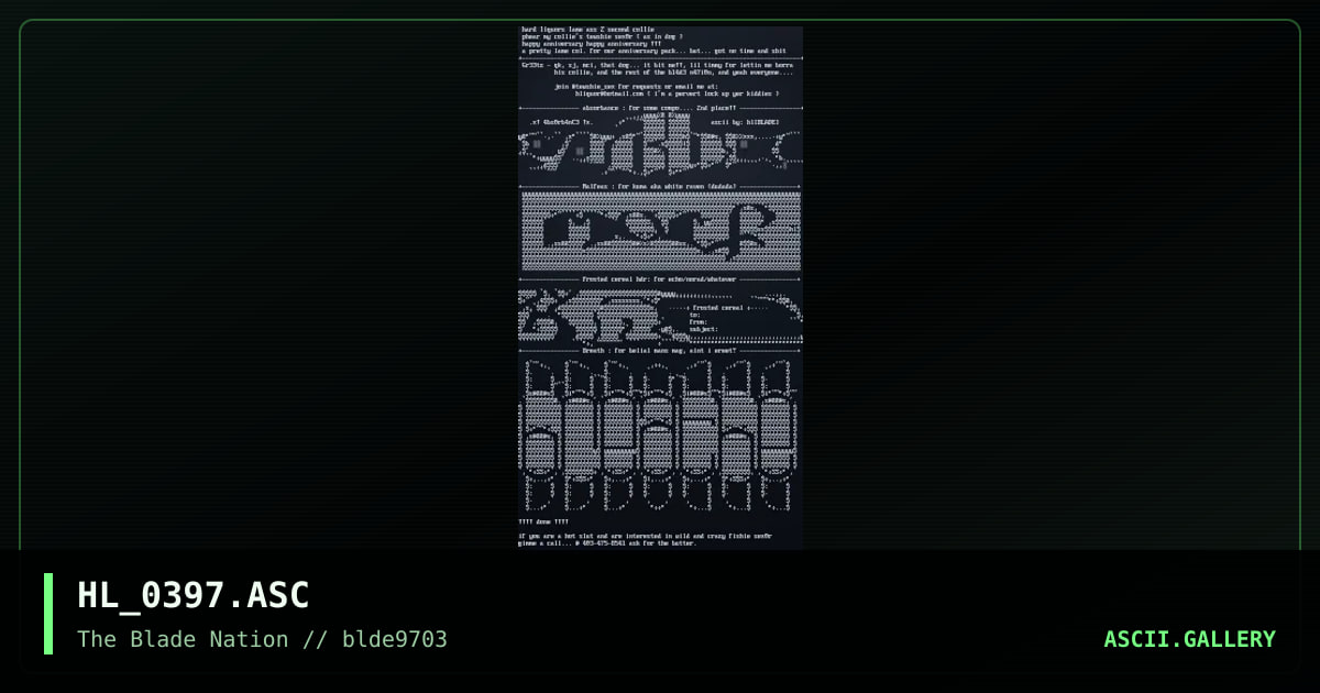 ascii collection, by hard liquor, 1997