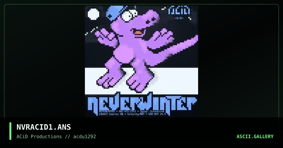 NVRACID1.ANS, by colorblind 802, black spyrit, 1992
