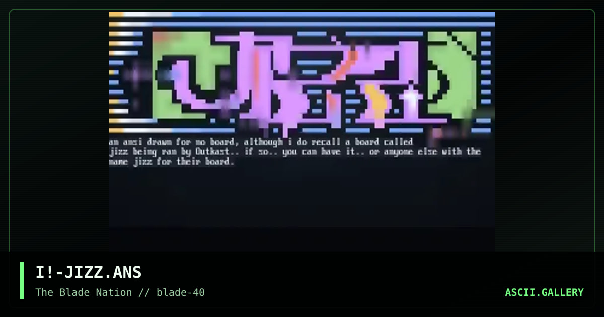 Jizz, by internal stalker, 1997