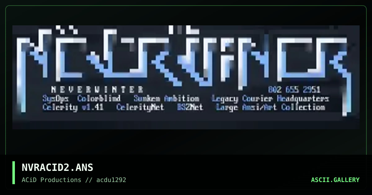 NVRACID2.ANS, by alter ego, 1992