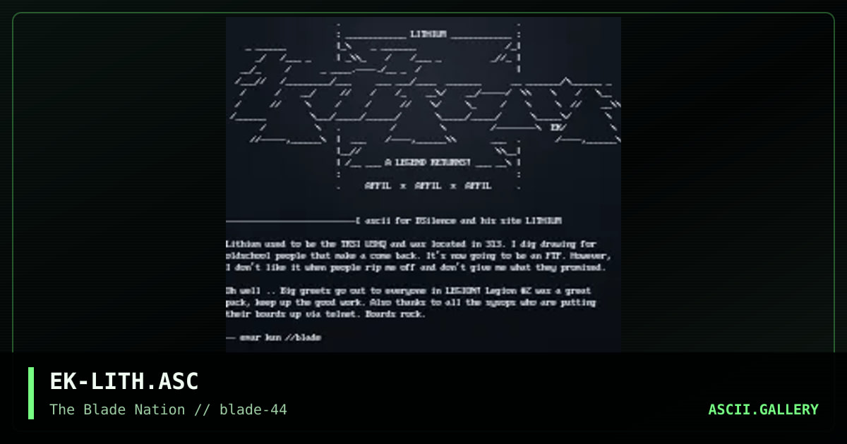 lithium., by exar kun, 1998