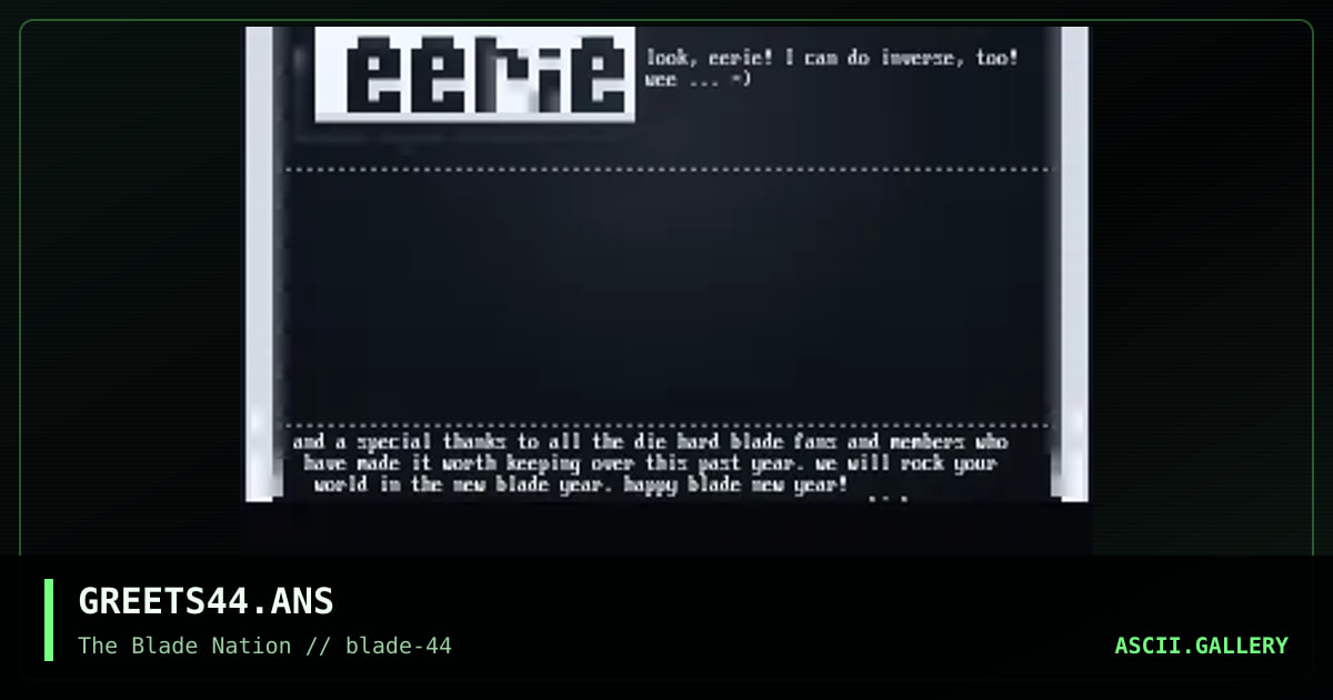 the greets!, by blade staff, 1998