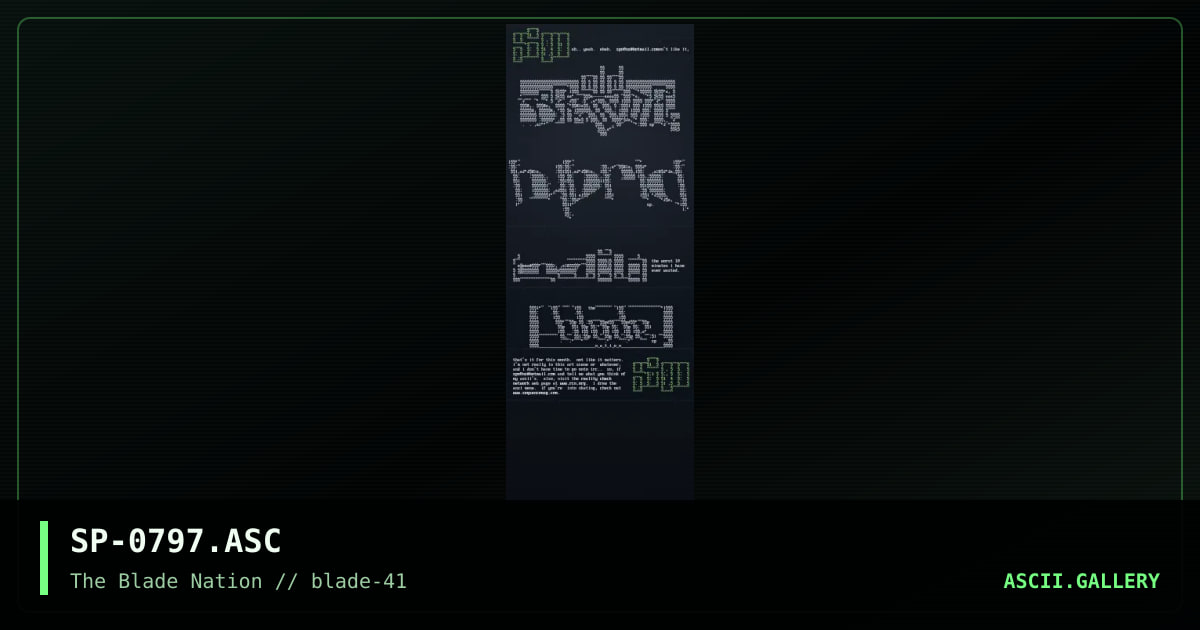 another ascii collection, by spoonz, 1997