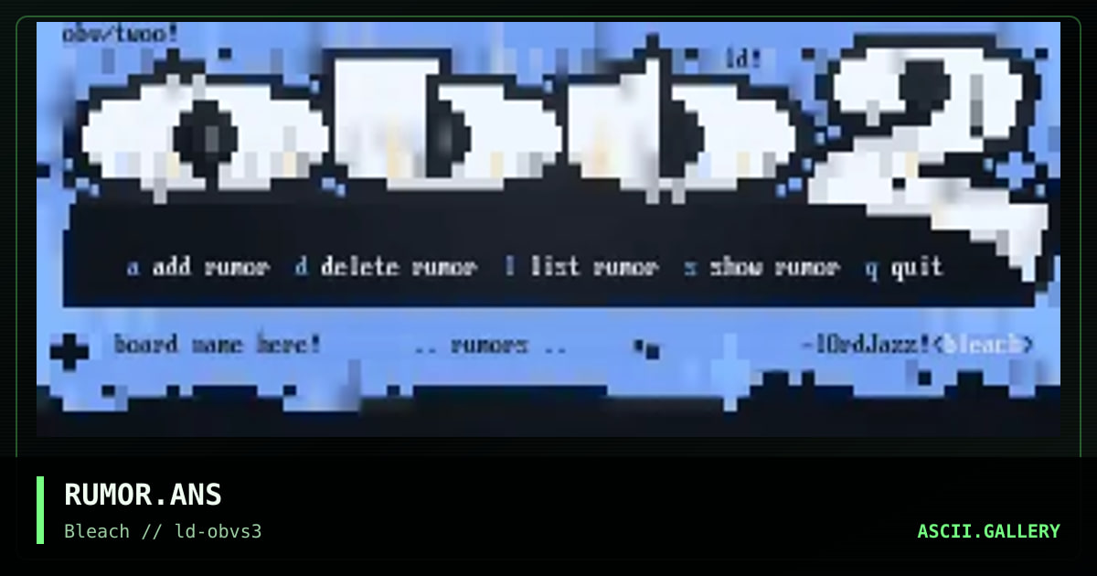 RUMOR.ANS, by lord jazz, 1995