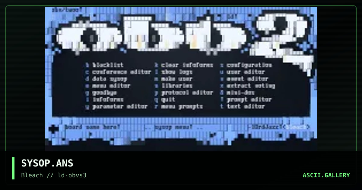 SYSOP.ANS, by lord jazz, 1995