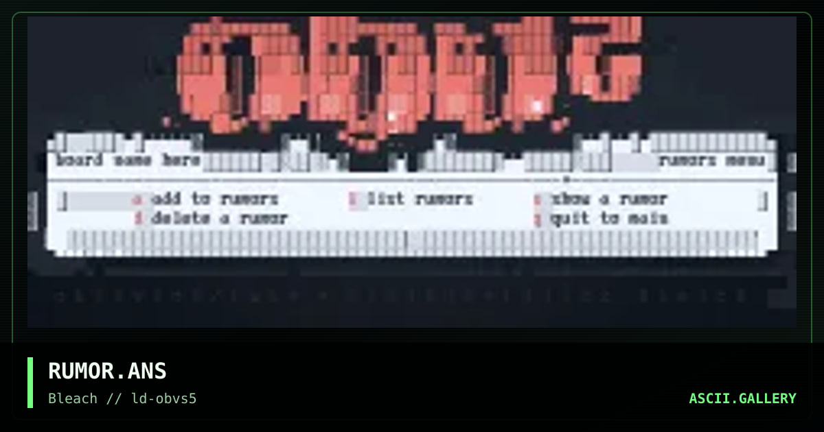 RUMOR.ANS, by lord jazz, 1995