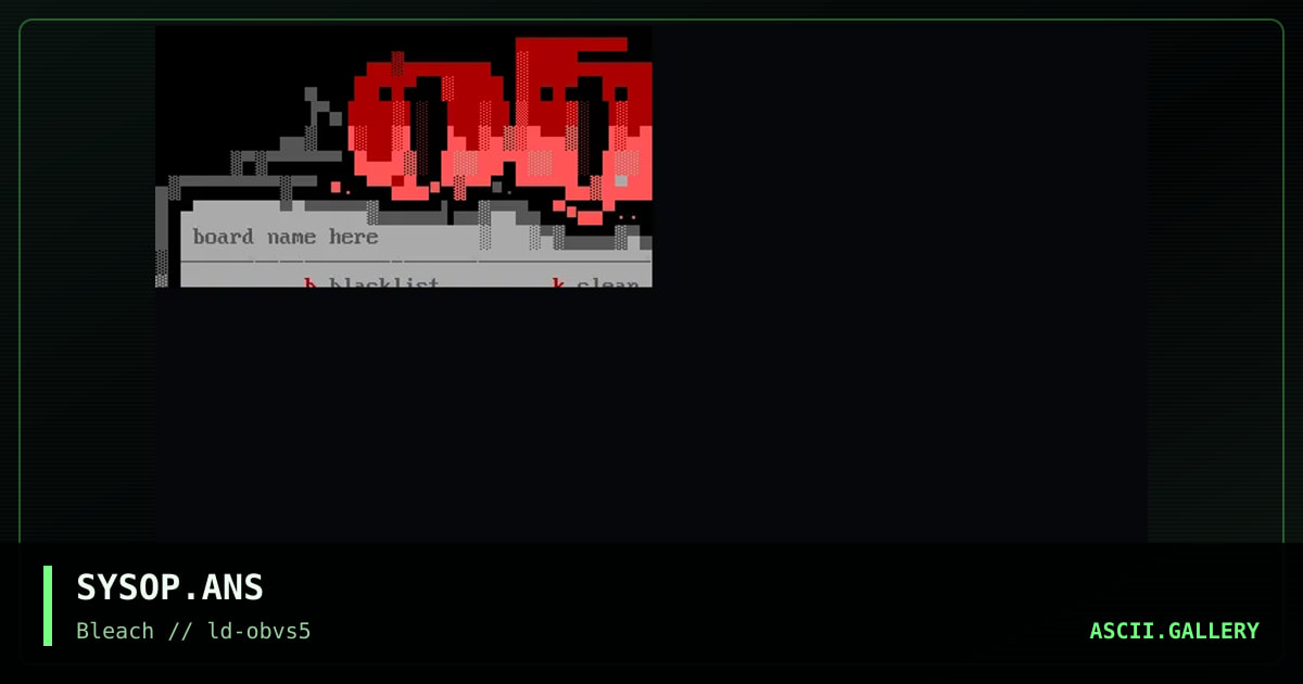 SYSOP.ANS, by lord jazz, 1995