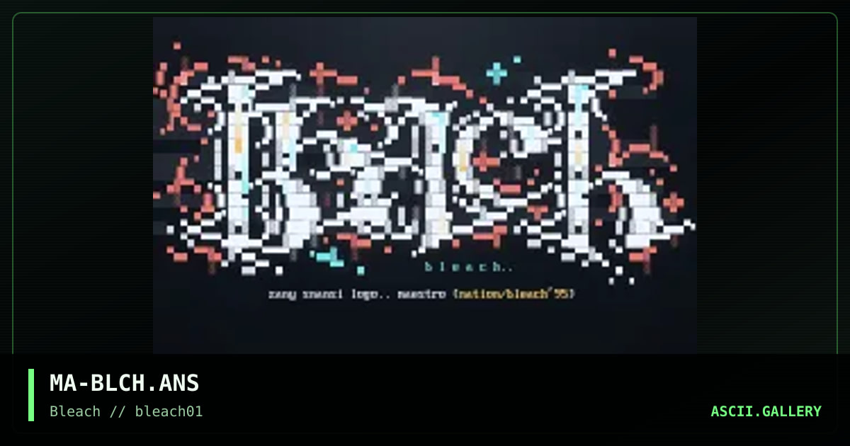 bleach logo, by maestro, 1995