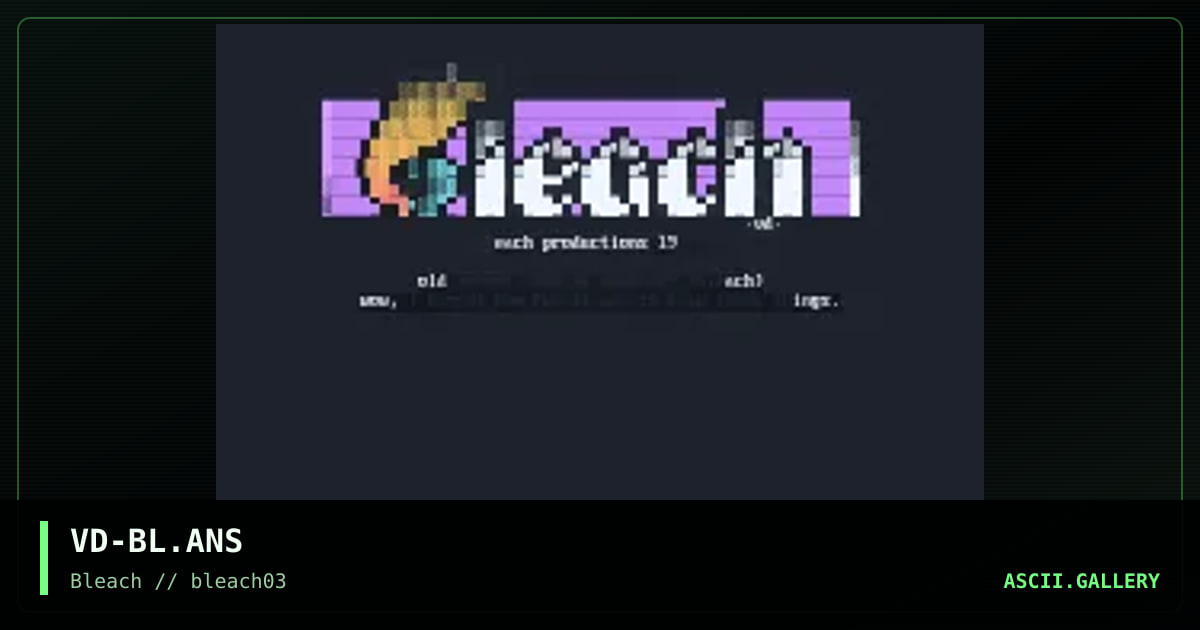Bleach Promo, by veediot, 1995