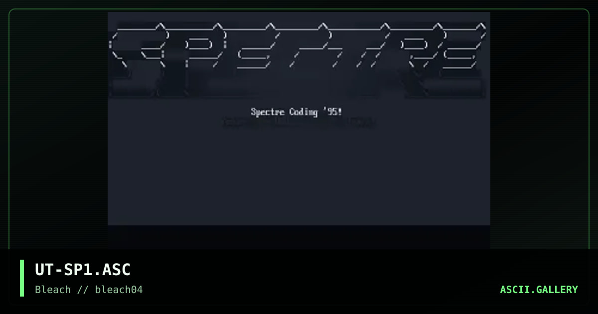Spectre Coding Promo, by undertaker, 1995