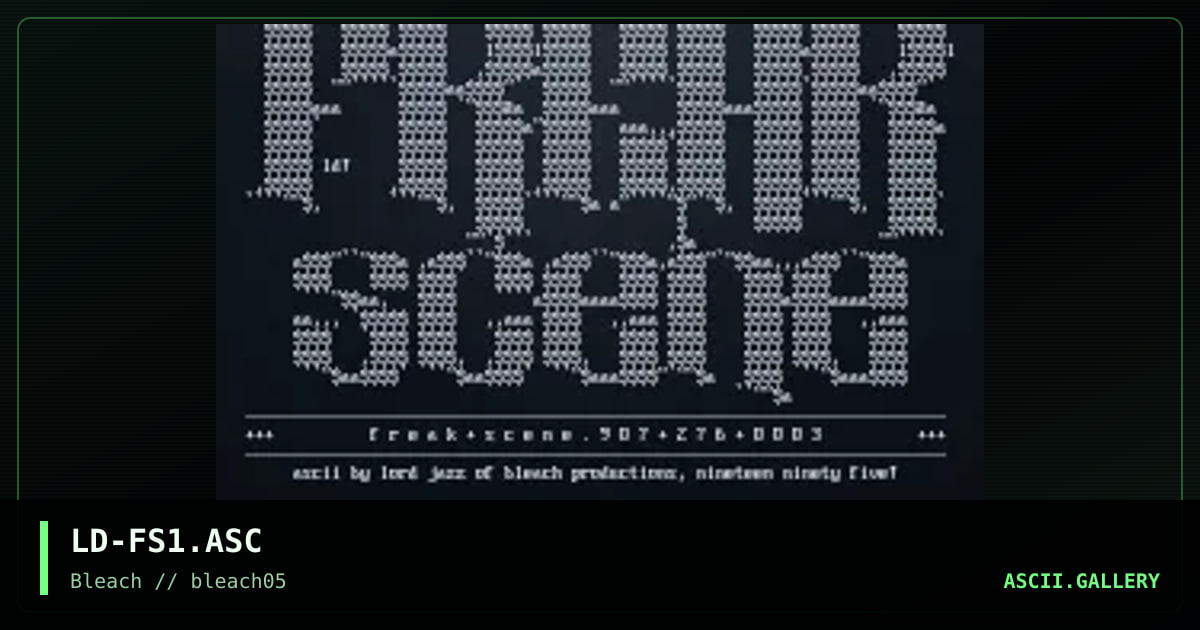 Freak Scene, by lord jazz, 1995