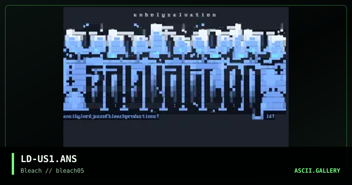 Unholy Salvation, by lord jazz, 1995