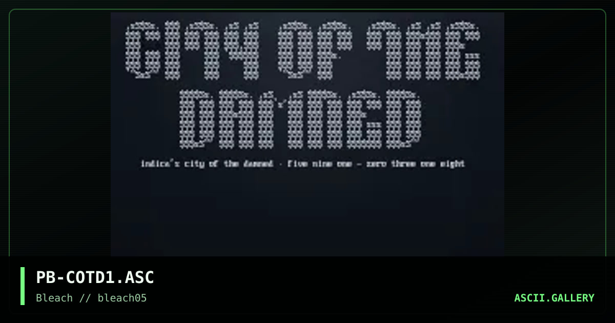 City of the Damned, by point blank, 1995