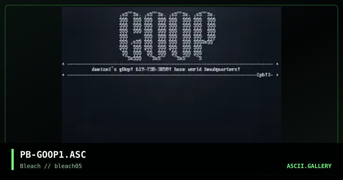 Goop, by point blank, 1995