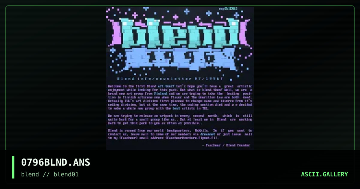 Blend info/newsletter, by esparrago, faucheur, 1996