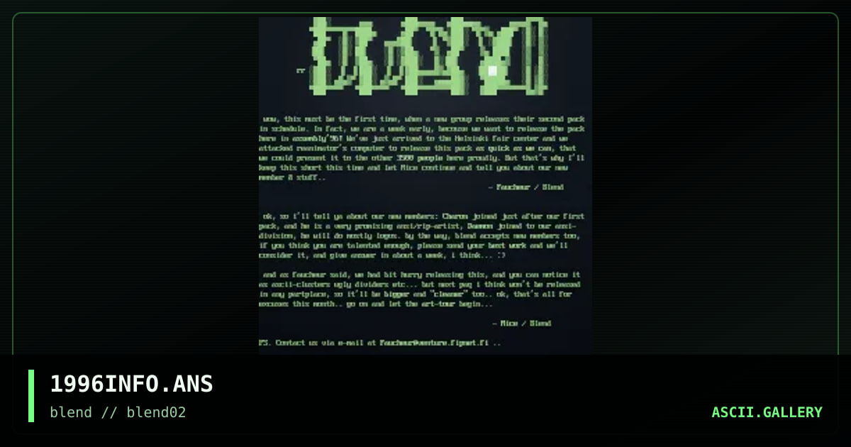 Blend september / 96 info file, by riddler, 1996