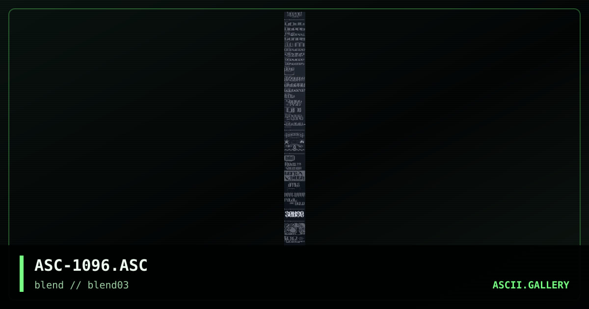 ascii logocluster 10/96, by mice, riddler, trooper, wave, ville, hash, 1996